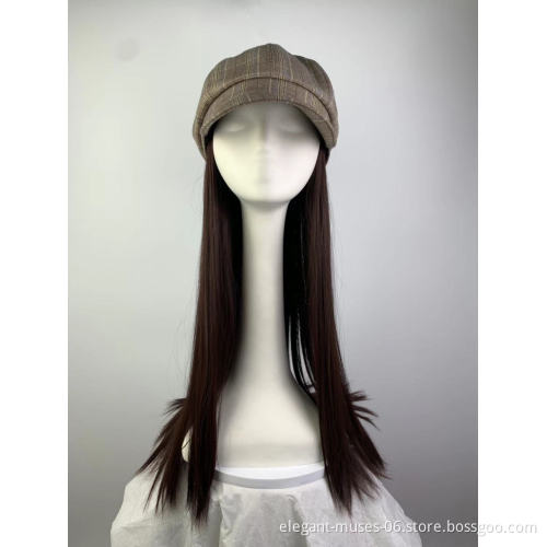 Wholesale hot selling	 hat wig jewish fall  braid wig winter hat  women wig hats hair extensions